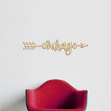 Courage Right Arrow Wood Sign Home Decor Wall Art Hanging Rustic Unfinished 12" x 3" Woodums