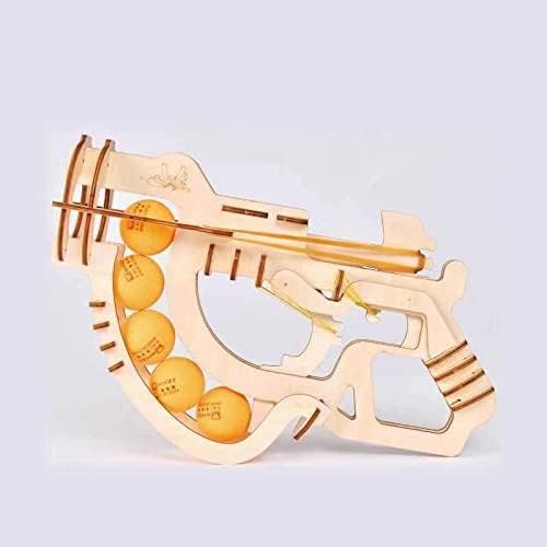 3D Wooden PuzzleRubber Band Gun-Table Tennis Gun, Table Tennis Shooter Flmitey