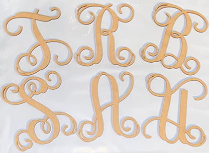 Wooden Letter 8" Blank M Vine Monogram Font MDF (Various Sizes)