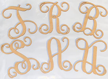 5 Inch Wooden Letter Monogram Initial Y Unfinished Craft, Wood Alphabet Vine Wedding Decor, MDF Paintable Wall Art DIY Cutout
