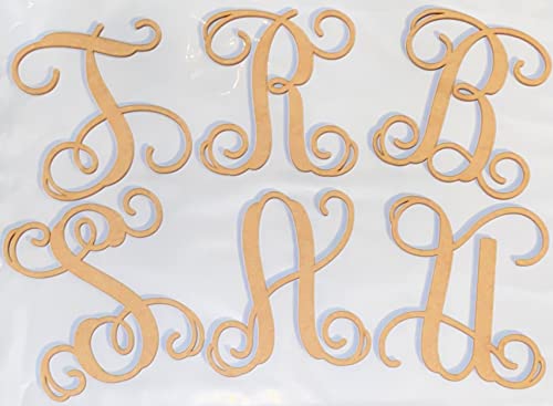 Wooden Monogram Letter K Initial 6 Inch Tall Craft, Unfinished Wood Alphabet Letters for Nursery Decoration, Paintable Wedding NEXTCraft