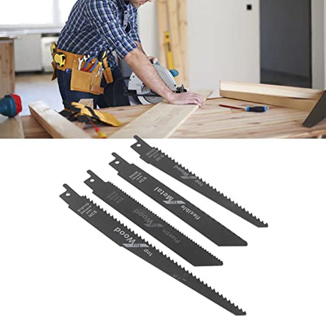 4Pcs Sabre Saw Blade Jigsaw Reciprocating Saw Blade Wood Sawing Blade Cutter Reciprocating Cutting Tool Set Kit for Wood Plastic Metal LiebeWH