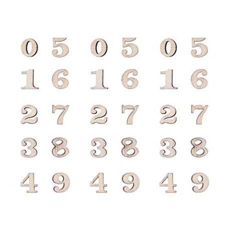 MILISTEN 100pcs Unfinished Wood for Painting Wooden Numbers for Crafts Mini Wooden Number Wood Craft Discs Natural Christmas Stickers Christmas Milisten