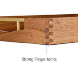 LotFancy Wood Serving Tray, 17x13”, Sapele Mahogany Large Food Tray with Gold Handles, Decorative Wooden Tray for Living Room, Ottoman, Coffee Table, LotFancy