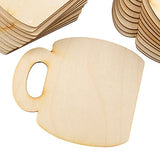Pack of 24 Unfinished Wood Coffee Cup Cutouts by Factory Direct Craft - Made in USA Blank Wooden Coffee Mug Shapes for Coffee and Tea Lover DIY Factory Direct Craft
