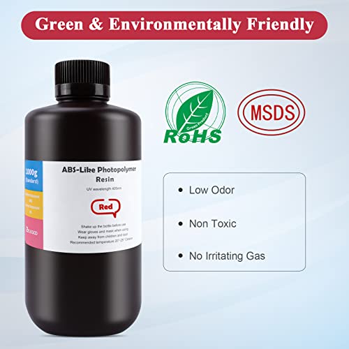 ELEGOO ABS-Like Resin Rapid UV Curing 405nm Standard Photopolymer Resin ABS 3D Resin High Precision Non Brittle Non Toxic for LCD 3D Printer Clear - WoodArtSupply