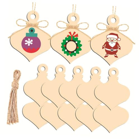 VOSAREA 25pcs Christmas Wood Pendant Christmas Wood Cutouts Wooden Heart Cutouts Christmas Cutouts with Holes Holiday DIY Decor Wooden Christmas VOSAREA