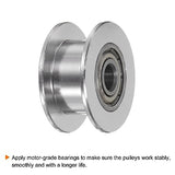 HARFINGTON 5pcs 2GT Idler Pulley 4mm Bore 18mm Dia. Aluminum Timing Belt Toothless for 6mm Width Belt 3D Printer CNC Machine Accessories, Silver Tone HARFINGTON