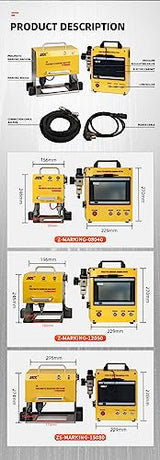 US Stock Digital Control Pneumatic Dot Peen Marking Machine Metal Engraving Machine Pneumatic Marking Machine 80×40mm Field for Letters, Serial LYXC
