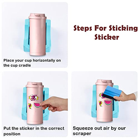 Silicone Cup Cradle with Built-in Slot for Crafts Use to Apply Vinyl Decals for Tumblers, Small Stand Cup Holder with Felt Edge Squeegee for HINGTAI