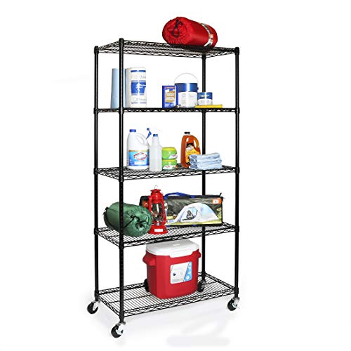 Seville Classics UltraDurable Heavy Duty NSF Solid Steel Wire Rack Storage Unit, Organizer for Garage, Warehouse, Office, Restaurant, Classroom, Seville Classics