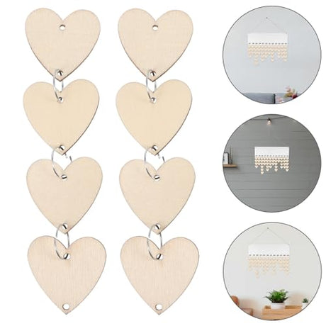 Amosfun Family Birthday Wooden Reminder Calendar Board Wall Hanging Plaque Board Wood Heart Tags with 50 PCS Iron Loops for Wedding Birthday Amosfun