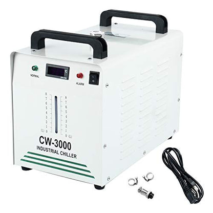 Homend 110V Industrial Water Chiller 9L Capacity CW-3000 Thermolysis Type Cooling Chiller for 60W 80W Laser Engraving Machine - WoodArtSupply