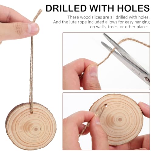 Operitacx 25pcs Unfinished Natural Wood Slices Wooden Circles Natural Wood Slices for Crafts Wooden Discs for Crafts Natural Wood Slices for DIY Operitacx