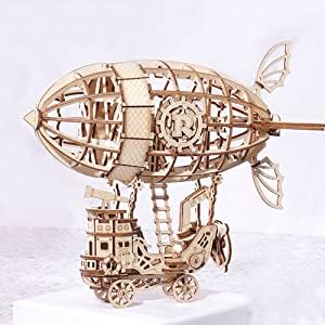 RoWood 3D Puzzles for Adults,Wood Models for Adults to Build, DIY Craft Kits for Kids Ages 8+ - Airship (176 Pieces) - WoodArtSupply