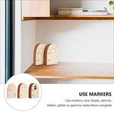 VOSAREA 30Pcs trinkets gnome House Door Window Wood Door Slice Fairy Gnome Door Wood Cutout hut Shape Wood Slice unpainted elf Door House Shaped Wood VOSAREA