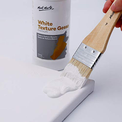 MONT MARTE Premium White Texture Gesso 16.9oz (500ml), Suitable for Acrylic Paint, Oil Paint, Color Pencils, Pastels, Graphite and Charcoal - WoodArtSupply