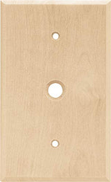 BRAINERD 64663 Wood Square Single Coaxial Wall Plate / Switch Plate / Cover, Unfinished Wood BRAINERD