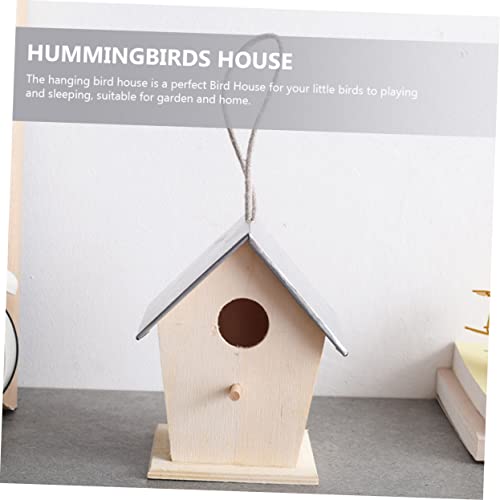 BESPORTBLE Outdoor Bird House Hummingbird Nest Garden Hanging Bird Nest Cottage Bird House Unfinished Wood Birdhouse Craft Wood Bird House Hanging BESPORTBLE