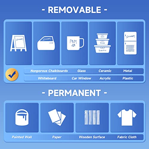 SILENART White Chalk Markers 2 Pack -15mm Jumbo Tip Car Markers - White Dry Erase Markers Pen - Chalk Pens White Liquid Chalk Markers for Chalkboard, SILENART