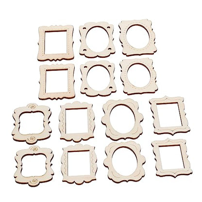 Anneome 40pcs Photo Frame Wedding Picture Frame Wedding Accessories Tablescape Decor Picture Frame Painting Craft Kit Wooden Picture Craft Frame