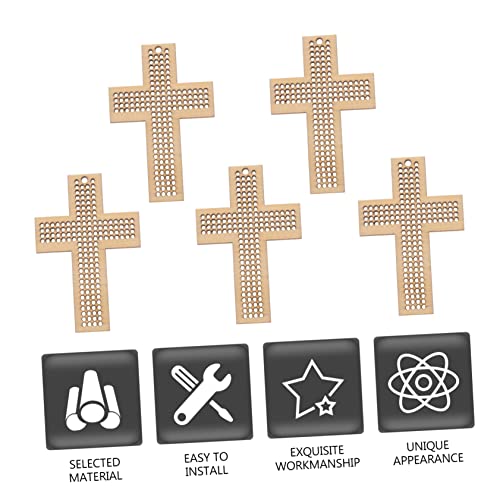 15 Pcs Cross Stitch Wood Pieces Wooden Cross Plate Bookmark Kit Embroidery Frame Wooden Hanging Tags Unfinished Wood Shapes DIY Gift Wooden Cross - WoodArtSupply