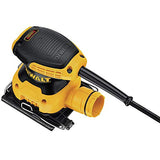 DEWALT Palm Sander, 1/4-Inch, 2.3 Amp, 14,000 OPM, Storage Bag Included, Corded (DWE6411K), Yellow DEWALT