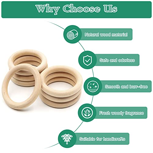 ZOCONE 100 Pcs Macrame Wooden Rings, 6 Sizes Unfinished Wooden Rings for  Crafts, Natural Solid Wood Rings Without Paint for Macrame DIY Crafts  Jewelry
