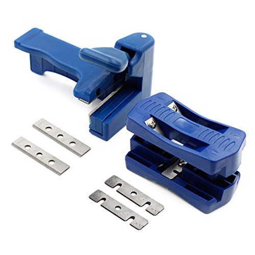 Luomorgo 2 Pcs Edge Banding Trimmer & Handle Edge Trimmer, Mini Plastic PVC Plywood Melamine Wood Veneer Double Edge Band Cutter, Manual Trimming Luomorgo