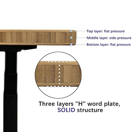 VWINDESK 72 x 30 x 1 Inch 100% Solid Bamboo Desk Table Top Only,for Standing Desk Home Office Desk with 60mm Grommets(Right Angle) VWINDESK
