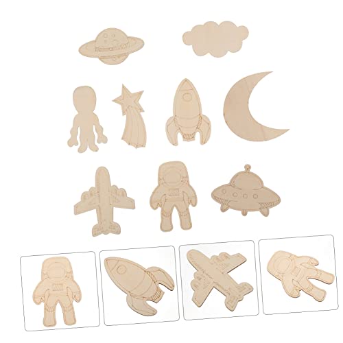 COHEALI 27pcs Alien Wood Chips Wood Decor Home Decoration Home Décor Blank Wood Cutout Blank Wood Cloud Slices Wooden Crafts Wood Cutouts Unfinished