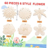 Gogogmee 1 Set Painting Flower Wood Piece Wooden Flower Discs Crafts Unfinished Wood Slices Wood Cutouts Shapes Kids Arts and Crafts DIY Painting Gogogmee