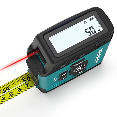 MiLESEEY DT20 Laser Tape Measure 3-in-1, 130FT Laser Distance Meter, 16FT Digital Tape Measure, Regular Tape Measure, Area Volume Measuring - WoodArtSupply