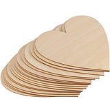 FUNSUEI 30 PCS 8 Inches Natural Wood Heart Slices, Unfinished Predrilled Wooden Heart Cutouts, Wood Heart Shape Slices for Home Decoration, Wedding, FUNSUEI