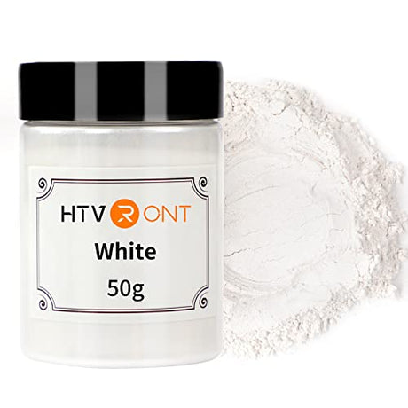 HTVRONT Mica Powder for Epoxy Resin - 1.76 oz/50g White Mica Powder, Natural Mica Pigment Powder, Non-Toxic Mica Powder for Soap Making, Resin, HTVRONT