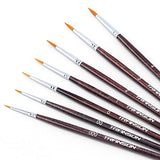Transon Small Detail Paint Brushes 7pcs for Model Painting Acrylic, Gouache, Oil, Tempera and Face Painting TRANSON