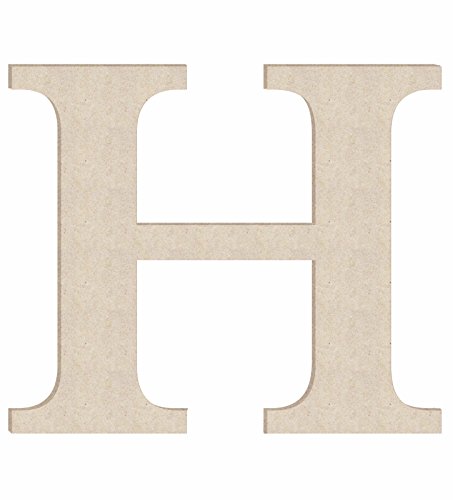 12 Inch Wooden Times Letters H Craft, Unfinished Wall Hanging Wood Alphabet Letter, Unpainted Classic Font - WoodArtSupply