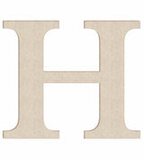 12 Inch Wooden Times Letters H Craft, Unfinished Wall Hanging Wood Alphabet Letter, Unpainted Classic Font NEXTCraft