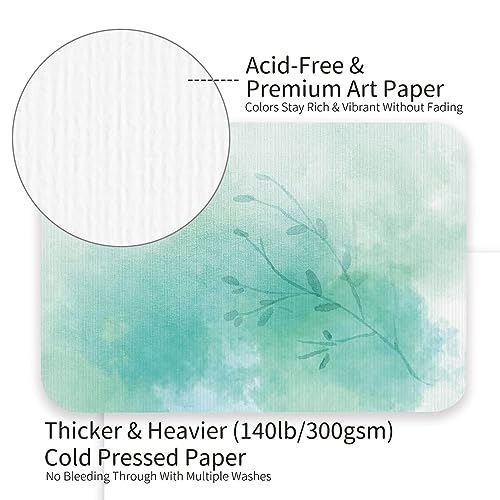 Funto Blank Watercolor Paper Postcards, 50 Cards, 4"x6", 140lb/300gsm, Blank Note for Watercolor Journal, Acid-Free Heavyweight Art Paper for Thank Funto