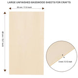 6 Pack Basswood Sheets for Crafts - 12 x 16 x 1/8 Inch - 3mm Thick Large Plywood Sheets Unfinished Bass Wood Boards for Laser Cutting, Wood Burning PONGJA