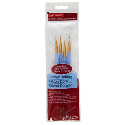 Detail Brush Set Golden Taklon, 4 Pieces by Craft Smart - WoodArtSupply