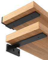 WENGUS Floating Shelf Bracket, 6 Inch Heavy Duty Hidden Shelf Brackets for Floating Wood Shelves, Black Metal L Bracket for DIY Kitchen Farmhouse Wengus