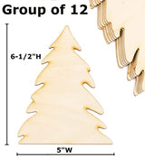 Unfinished Wood Pine Tree Cutouts Set of 12 by Factory Direct Craft - Made in The USA for Christmas Decorating, Crafts and DIY Projects (6-1/2 Inches Factory Direct Craft