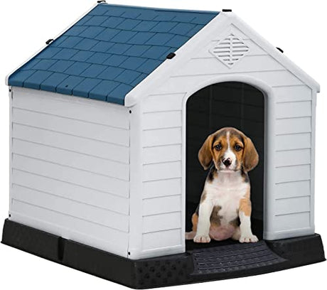 BestPet 28Inch Large Dog House Insulated Kennel Durable Plastic Dog House for Small Medium Large Dogs Indoor Outdoor Weather & Water Resistant Pet BestPet
