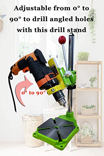 Vertical Drill Stand, Spindle Collar Diameter 38mm-43mm, Attachable to Electric Drills, 2.5 Inch Mivis with Vise, 90 Degree Adjustable Electric Drill - WoodArtSupply