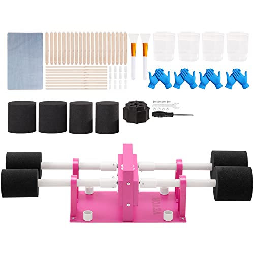 VEVOR 4 Cup Turner for Crafts Tumbler, Multiple Tumbler Turner DIY Glitter Epoxy Resin Tumblers, Epoxy Pen Turner Attachment w/Silent UL Motor VEVOR