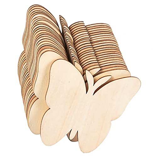 IMIKEYA Unfinished Wooden Cutouts: 40Pcs Butterfly Wood Cutouts Butterflies Blank Wooden Paint Crafts Wood Slices for Kids Painting, Christmas IMIKEYA