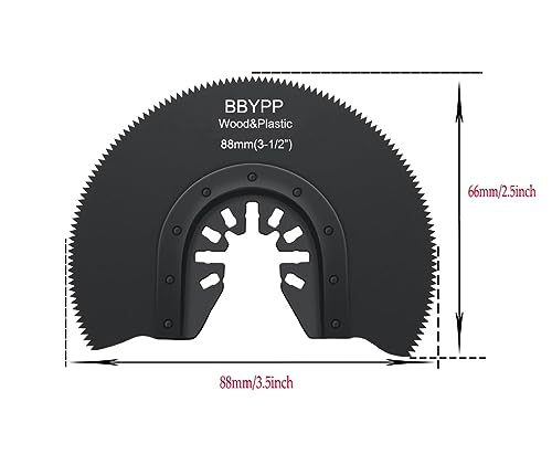 7pcs Semi Circular Oscillating Saw Blades for Cutting Wood Plastic Soft Metal, 3-1/2 Inch (88mm) Oscillating Multitool Quick Release Saw Blades Fit - WoodArtSupply