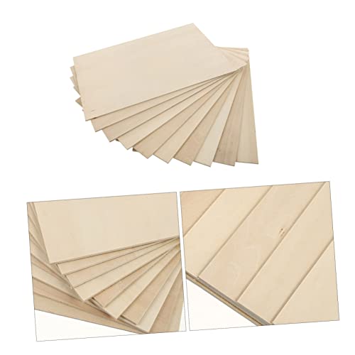 KALLORY 10pcs Board Wood Panels for Crafts Unfinished Wood Plaques Decorative Plywood Plywood Unpainted Wood Ornament Thin Wood Hand Decor Pyrograph KALLORY