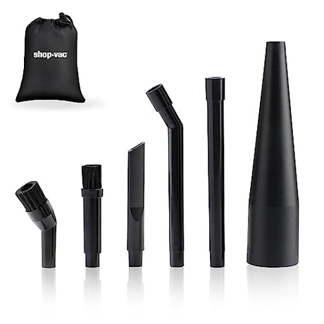 Shop-Vac Micro Cleaning Nozzle Kit, 1-1/4" Detailed-Cleaning Attachments for Compact Wet Dry Shop Vacuum, Storage Bag Included, 6 Pieces Shop-Vac